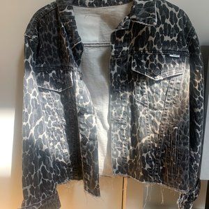 Mother Leopard Denim Jacket